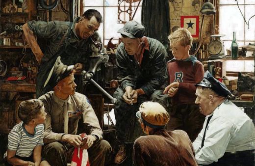 'Homecoming Marine' (или 'Морской пехотинец, возвращающийся домой') - картина Нормана Рокуэлла